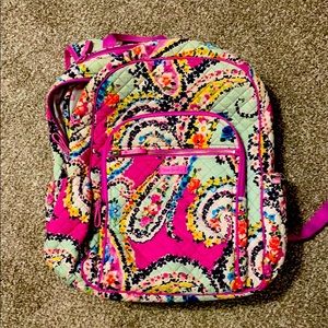 Vera Bradley Wild Flower Paisley Campus Backpack